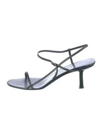 Pre-owned The Row Bare Leather Slingback Sandals In Green