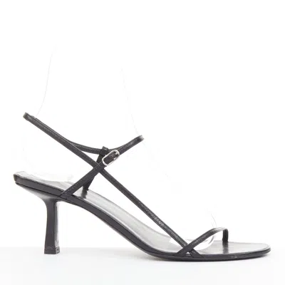 The Row Bare Minimalist Slim Straps Spool Heel Sandals In Black