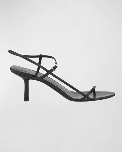 The Row Bare Black Leather Sandals