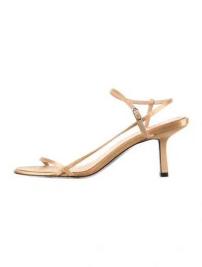 Pre-owned The Row Bare Satin Satin Slingback Sandals In Yellow