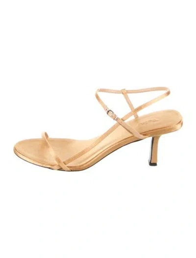 Pre-owned The Row Bare Satin Slingback Sandals In Yellow
