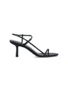 The Row Bare Mid-heel Leather Slingback Sandals In Black  