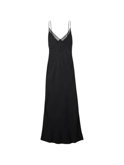 The Row Barina Silk Long Dress In Black