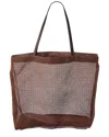 The Row Barn Semi-sheer Woven Tote In Brown