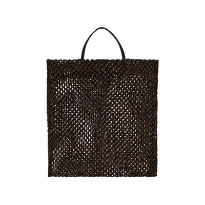 Pre-owned The Row Barn Mini Tote Raffia Bag 'dark Brown' | Women's Size Onesize