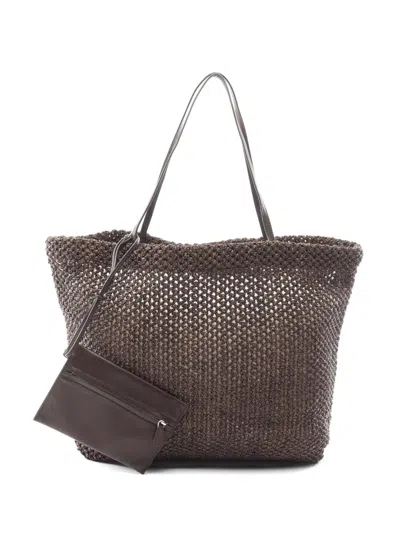 Pre-owned The Row Barn Raffia Tote Bag In Brown