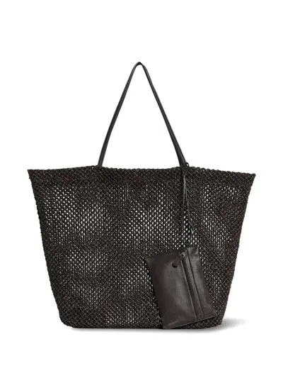 The Row Barn Rafia Tote Bag In Brown