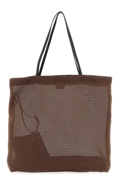 The Row 'barn Tote' Shopping Bag In Brown