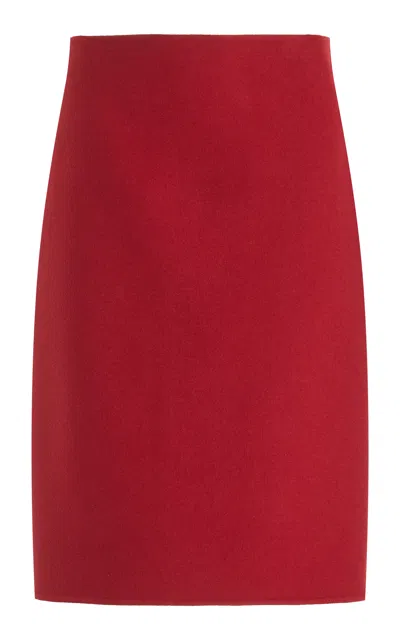 The Row Bart Cashmere Midi Skirt In Red