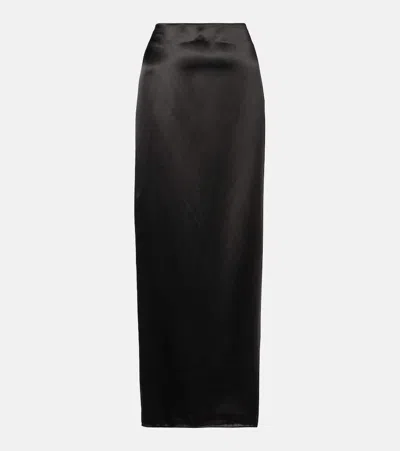 The Row Bartelle Satin Long Skirt In 黑色