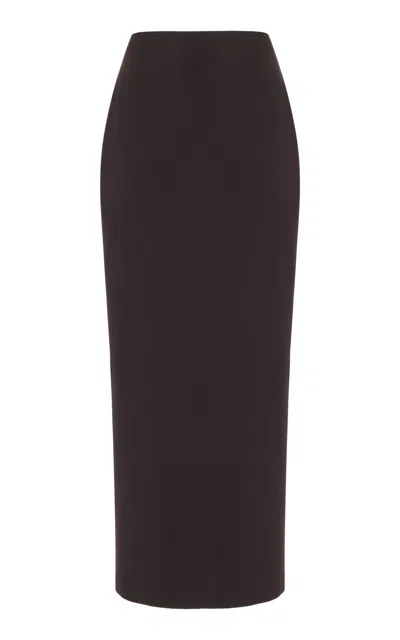 The Row Bartelle Wool Midi Skirt In Brown