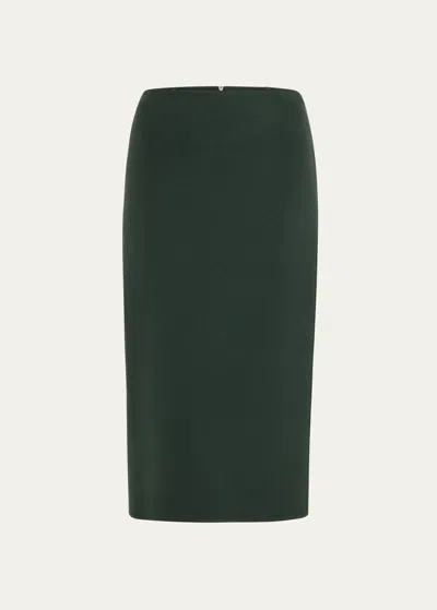 The Row Bartellette Long Cashmere Skirt In Dark Forest Green