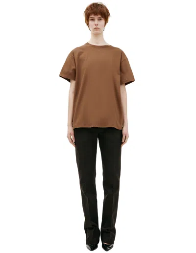 The Row Basic Cotton T-shirt In Brown