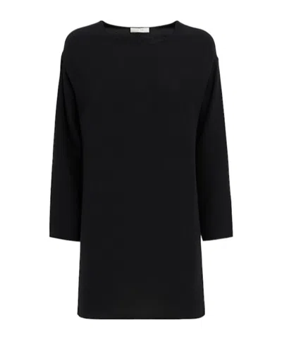 The Row Bastira Crepe Georgette Silk Top In Black