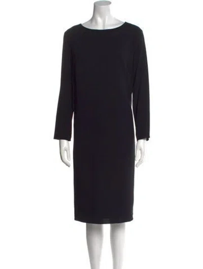 Pre-owned The Row Bateau Neckline Knee-length Dress In Black