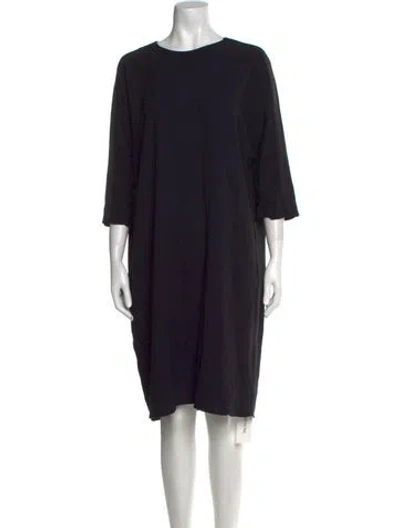 Pre-owned The Row Bateau Neckline Knee-length Dress In Black
