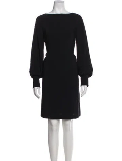 Pre-owned The Row Bateau Neckline Knee-length Dress In Black