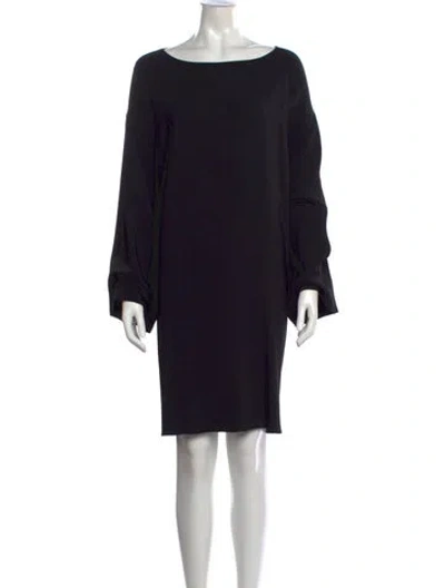 Pre-owned The Row Bateau Neckline Knee-length Dress In Black