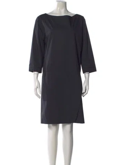 Pre-owned The Row Bateau Neckline Knee-length Dress In Gray