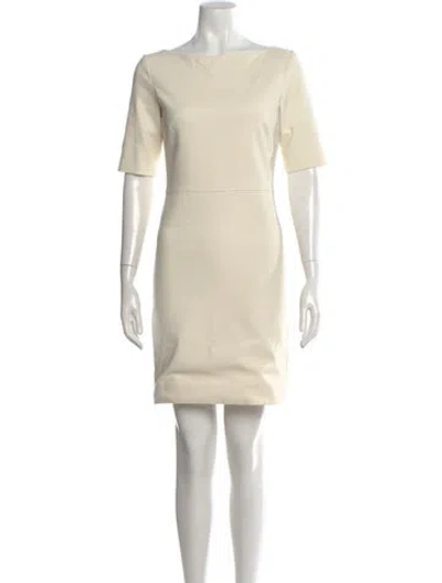 Pre-owned The Row Bateau Neckline Knee-length Dress In Neutral