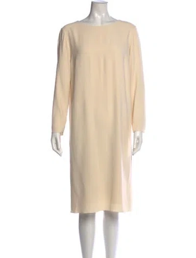 Pre-owned The Row Bateau Neckline Knee-length Dress In Neutral
