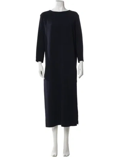 Pre-owned The Row Bateau Neckline Long Dress In Blue