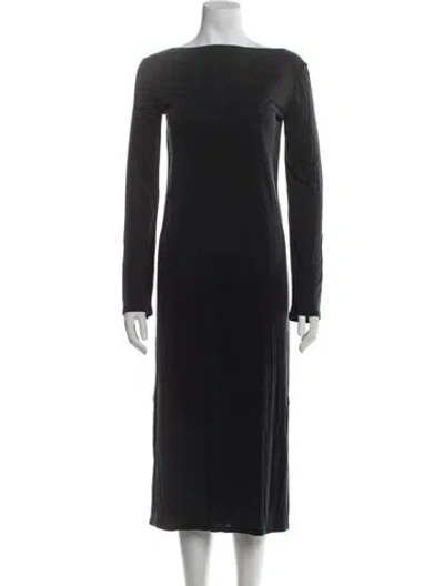 Pre-owned The Row Bateau Neckline Long Dress In Gray