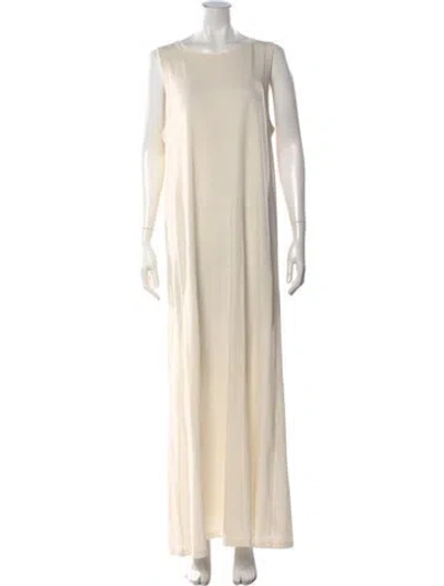 Pre-owned The Row Bateau Neckline Long Dress In Neutral