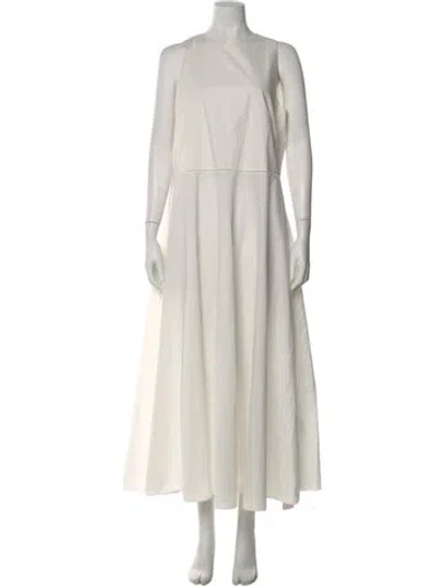Pre-owned The Row Bateau Neckline Long Dress In Neutral