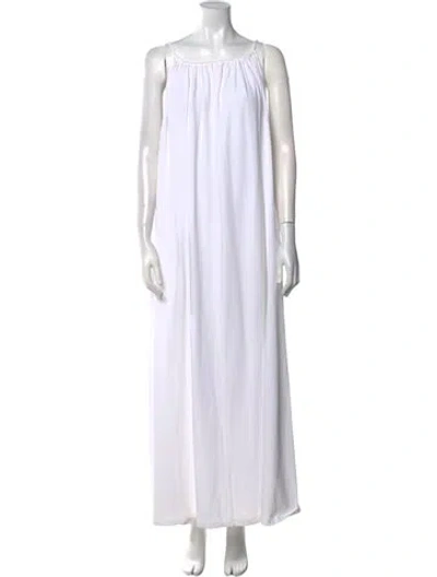 Pre-owned The Row Bateau Neckline Long Dress In White