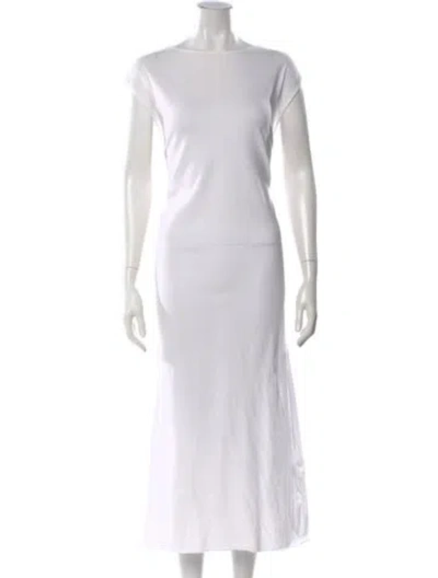 Pre-owned The Row Bateau Neckline Long Dress In White