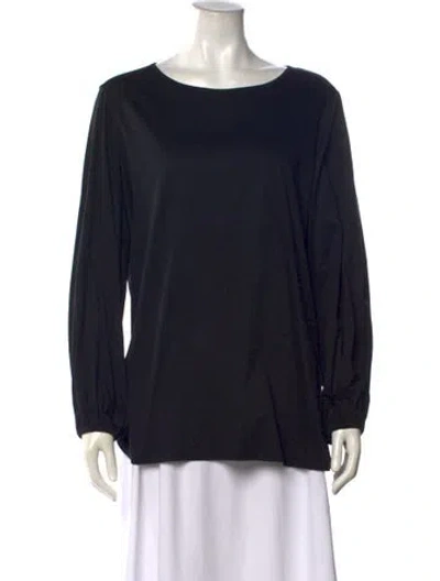 Pre-owned The Row Bateau Neckline Long Sleeve Blouse In Black