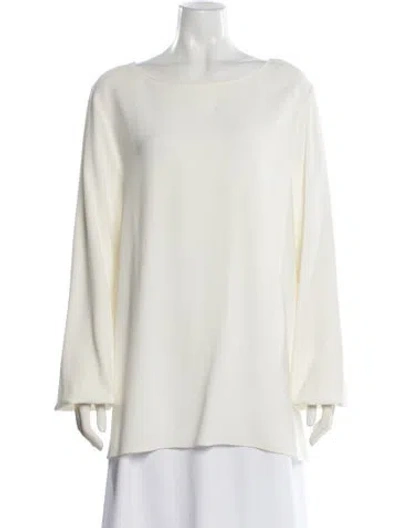 Pre-owned The Row Bateau Neckline Long Sleeve Blouse In Neutral