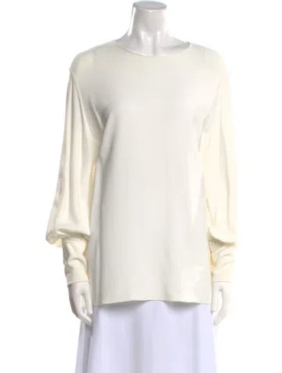 Pre-owned The Row Bateau Neckline Long Sleeve Sweatshirt In White