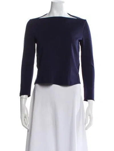 Pre-owned The Row Bateau Neckline Long Sleeve Top In Blue