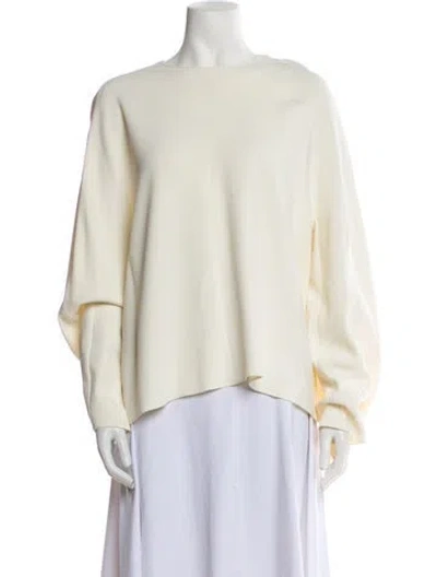 Pre-owned The Row Bateau Neckline Long Sleeve Top In Neutral