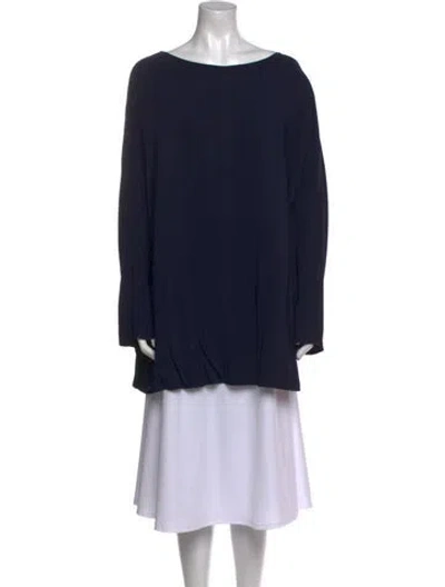 Pre-owned The Row Bateau Neckline Long Sleeve Tunic In Blue