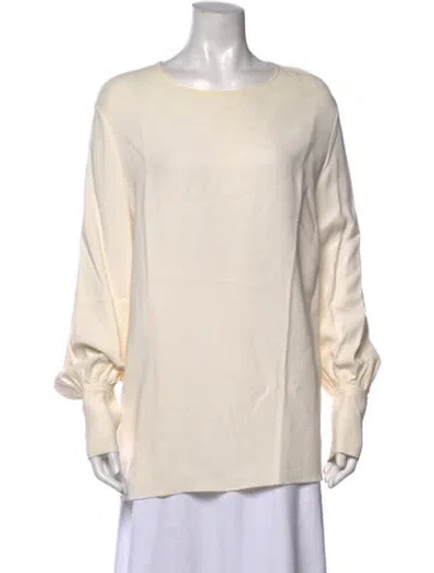 Pre-owned The Row Bateau Neckline Long Sleeve Tunic In Neutrals/white
