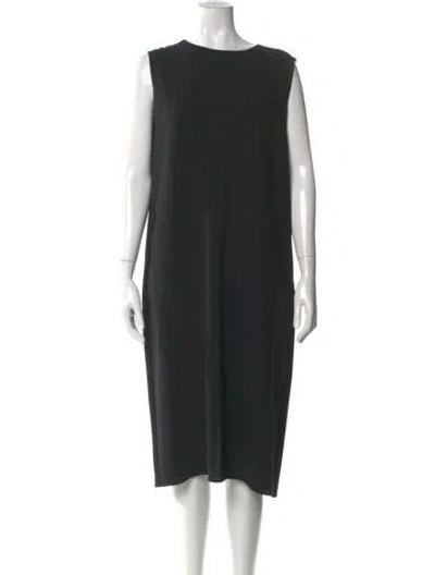 Pre-owned The Row Bateau Neckline Midi Length Dress In Black