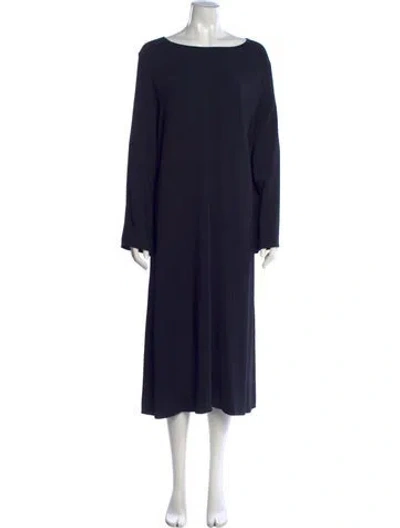 Pre-owned The Row Bateau Neckline Midi Length Dress In Blue