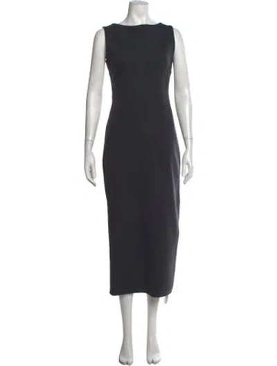 Pre-owned The Row Bateau Neckline Midi Length Dress In Grey