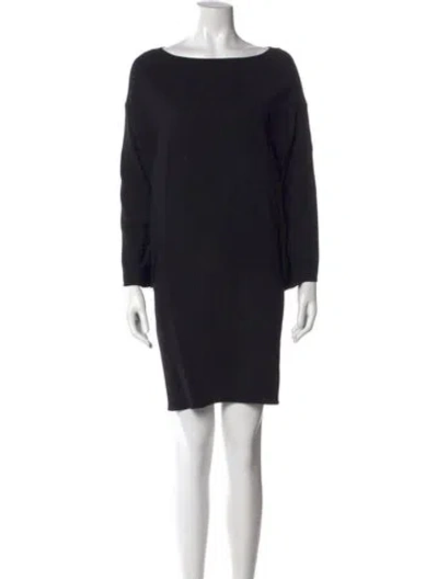 Pre-owned The Row Bateau Neckline Mini Dress In Black