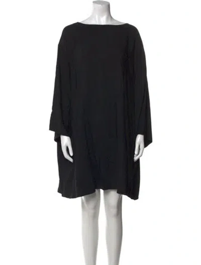 Pre-owned The Row Bateau Neckline Mini Dress In Black