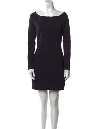 Pre-owned The Row Bateau Neckline Mini Dress In Black