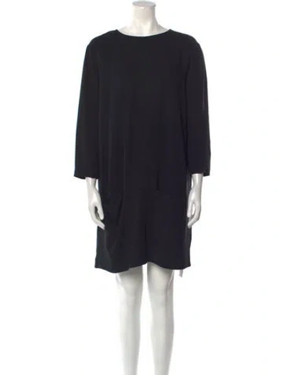Pre-owned The Row Bateau Neckline Mini Dress In Black