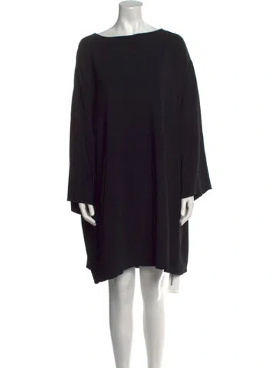 Pre-owned The Row Bateau Neckline Mini Dress In Black