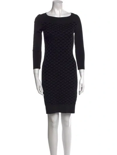 Pre-owned The Row Bateau Neckline Mini Dress In Black