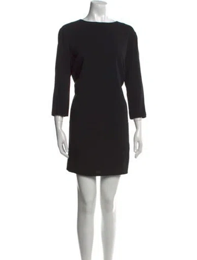 Pre-owned The Row Bateau Neckline Mini Dress In Black