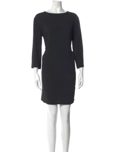 Pre-owned The Row Bateau Neckline Mini Dress In Black