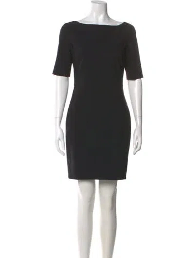 Pre-owned The Row Bateau Neckline Mini Dress In Black